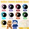 180pcs 16mm 3D Glitter Moon Safety Eyes with Washers – Multi-Color Plastic Craft Eyes for Amigurumi, Dolls, Stuffed Animals, Puppets & DIY Projects (9 Colors)